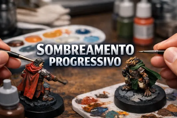 Como aplicar sombreamento progressivo com tinta acrílica em miniaturas para obter profundidade realista