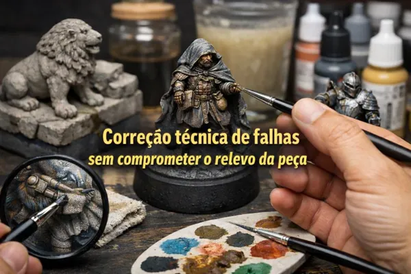 Como corrigir falhas na pintura de miniaturas sem perder os detalhes da escultura