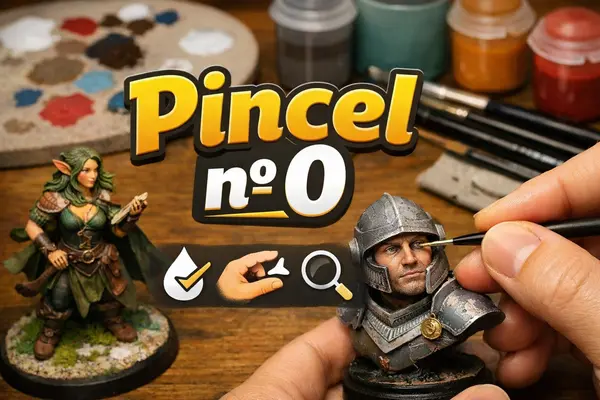 Como usar o pincel fino nº 0 com precisão na pintura de miniaturas