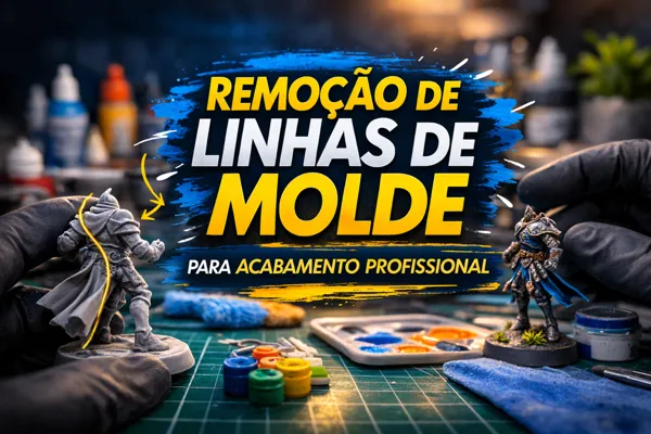 Remoção de linhas de molde em miniaturas como preparar a peça para um acabamento limpo
