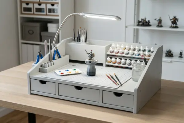 Bancada de pintura compacta para trabalhos de alta precisão