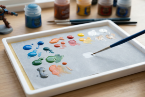 Gestão da umidade da tinta durante sessões longas de pintura detalhada