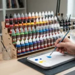 Organização de tintas por sistema cromático para acelerar o processo de pintura