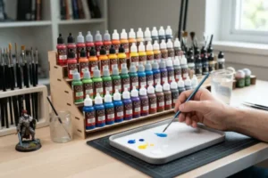 Organização de tintas por sistema cromático para acelerar o processo de pintura