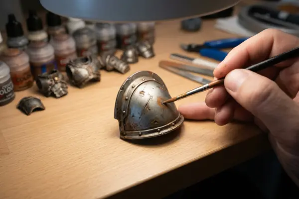 Simulação de desgaste realista em armaduras e superfícies metálicas pequenas