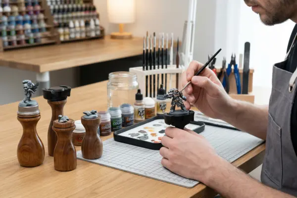 Tipos de suportes para segurar miniaturas durante a pintura detalhada