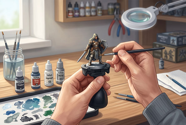 Leitura visual de luz e sombra aplicada à pintura de miniaturas