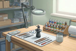 Manutenção preventiva da bancada de pintura de miniaturas