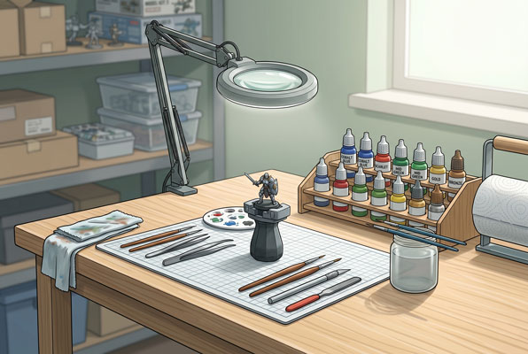 Manutenção preventiva da bancada de pintura de miniaturas